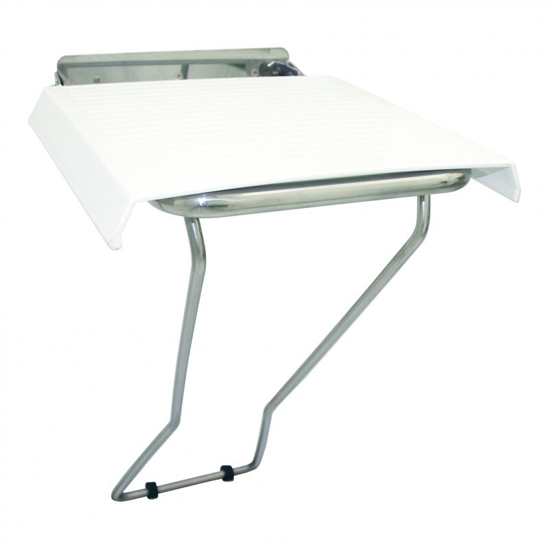 Asiento para ducha abatible con soporte acero inox brillo/abs blanco
