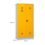 thumbnail of PROREGAL Gefahrstoffschrank Snake| HxBxT 195x92x42 cm | Grau-Rapsgel