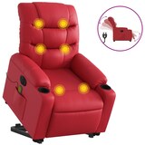 thumbnail of vidaXL Massagesessel mit Aufstehhilfe Elektrisch Rot Kunstleder