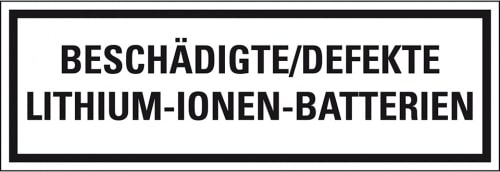 Aufkleber I Verpackungszeichen Defekte Lithium Ion..., deutsch, Folie, seewasserbeständig, 500/Rolle, IMDG-Code, GGVSEB, ADR