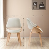thumbnail of CLP 2er Set Esszimmerstuhl Vangale Stoff HBT: 86x52x54 cm natura/creme