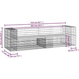 thumbnail of DELUKE® Gartenbank Gabionen INO aus Stahl 244x71x65,5cm Kiefernholz Natur Gabionenbank Gartenbank mit Sitzfläche aus Gabionen Steinkorb Gabionengitter