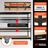 thumbnail of Profi Schwerlastregal Rhino | HxBxT 180x240x60cm | 4 Spanplatten-Ebenen 8mm | Fachlast 450kg | Schwarz