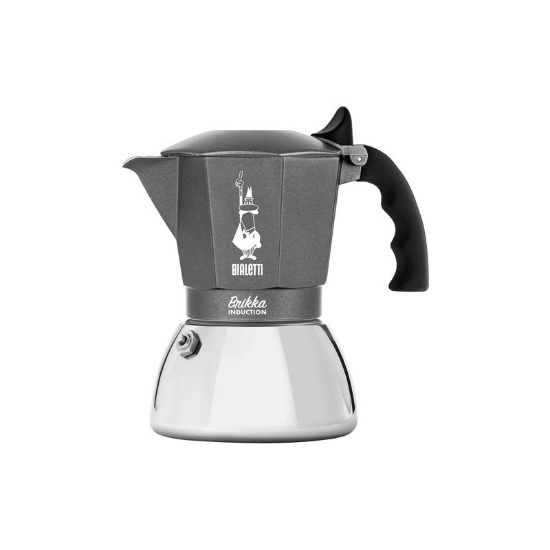beurer Espressokocher Brikka für 4 Tassen, Espresso, Espressokanne, Induktion, Edelstahl, Anthrazit, 150 ml, 7317