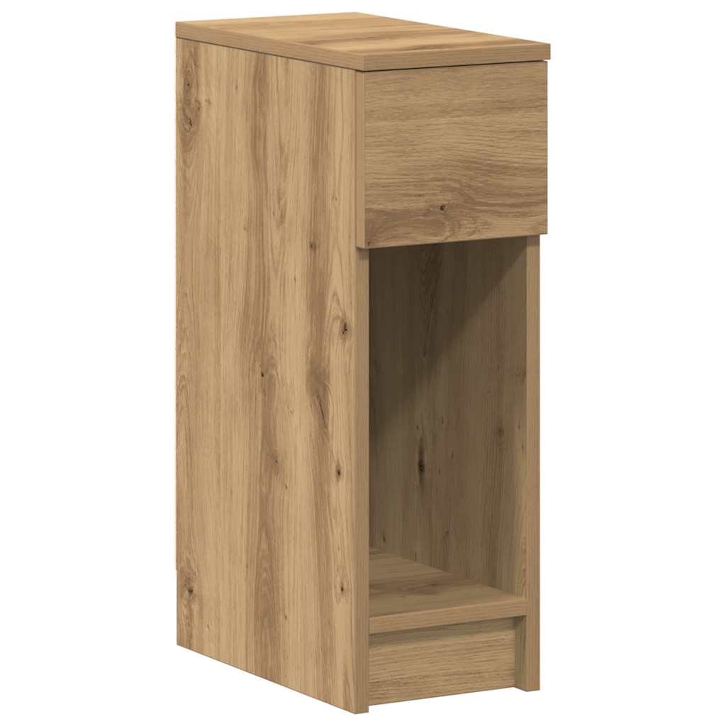 Table de chevet avec tiroir chêne artisanal 20x36x60 cm – Modèle Flamme Bois