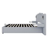 thumbnail of Merax Polsterbett, Hydraulisches Doppelbett 180x200cm mit Nachttischlampen USB-Anschluss, Grau