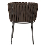 thumbnail of Conjunto de 2 cadeiras de jardim em alumínio HWC-N38, apoio de braço para cadeira de exterior, corda Olefin corda ~ castanho Almofada cinzento escuro