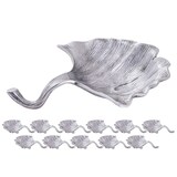 thumbnail of Dekoschale Schale Masterbox 12-teilig Aluminium Ginkgo groß Blattschale : silber