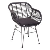 thumbnail of Poly-rattan set HWC-G17, balkonset tuinset zitgroep stoel, touw ~ antraciet, kussens antraciet