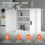thumbnail of ML-Design Aktenschrank 90x40x90 cm Weiß | abschließbar, Stahl, 2 Böden, 2 Türen, Metallschrank Lagerschrank