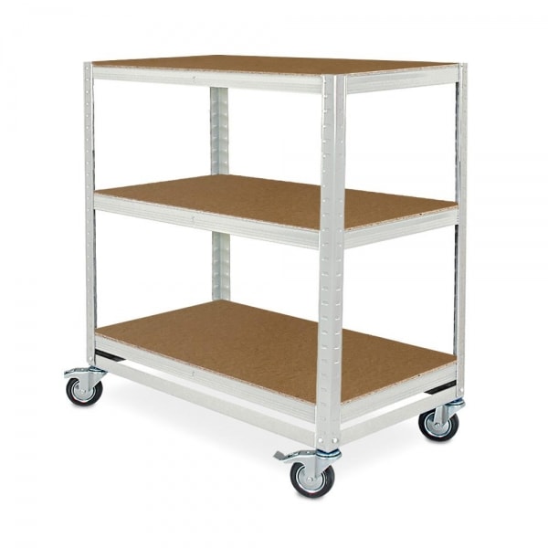 Kommissionier-Etagenwagen mit 3 Ebenen, lichtgrau