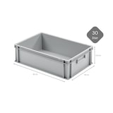 thumbnail of PROREGAL Eurobehälter mit geschlossenem Griff | HxBxT 17,5x40x60cm | 30 Liter | Grau | Eurobox, Transportbox, Transportbehälter, Stapelbehälter