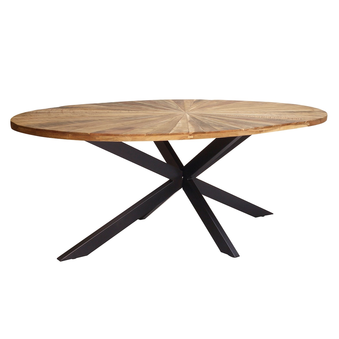 Milani Home tavolo in metallo e legno 220 x 120 x 77 cm marrone
