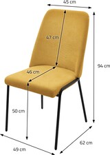 thumbnail of ML-Design Esszimmerstühle 4er-Set Senfgelb, gepolstert, Polyesterbezug, Metallbeine, mit Rückenlehne – Küchen-/Wohnzimmerstuhl