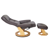 thumbnail of MCA Relax fauteuil Hamilton, TV fauteuil kruk, echt leer 130kg belastbaar ~ bruin, naturel bruin