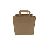 thumbnail of Sac papier kraft brun 26+17x25 cm avec poignées plates par 250