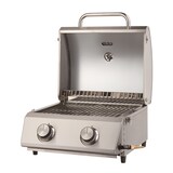 thumbnail of Tarrington House Barbacoa de gas de sobremesa de 2 quemadores Cathan, acero inoxidable, 50 x 47 x 34 cm, plata