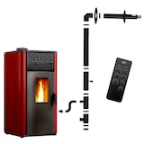 thumbnail of Poêle à granulés étanche Anita 12 kW Bordeaux Sannover + Kit d'installation Complet