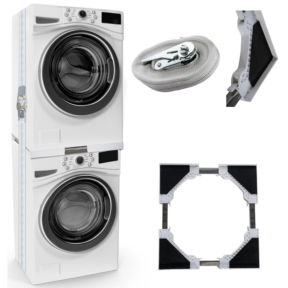 Telaio di collegamento per lavatrici regolabile