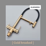 thumbnail of Lana | 3-weg goud zwarte uittrekbare kraan | roestvrij stalen drinkwater osmose kraan keuken|mengkraan - 360 graden draaibaar | filter 3 aansluitingen