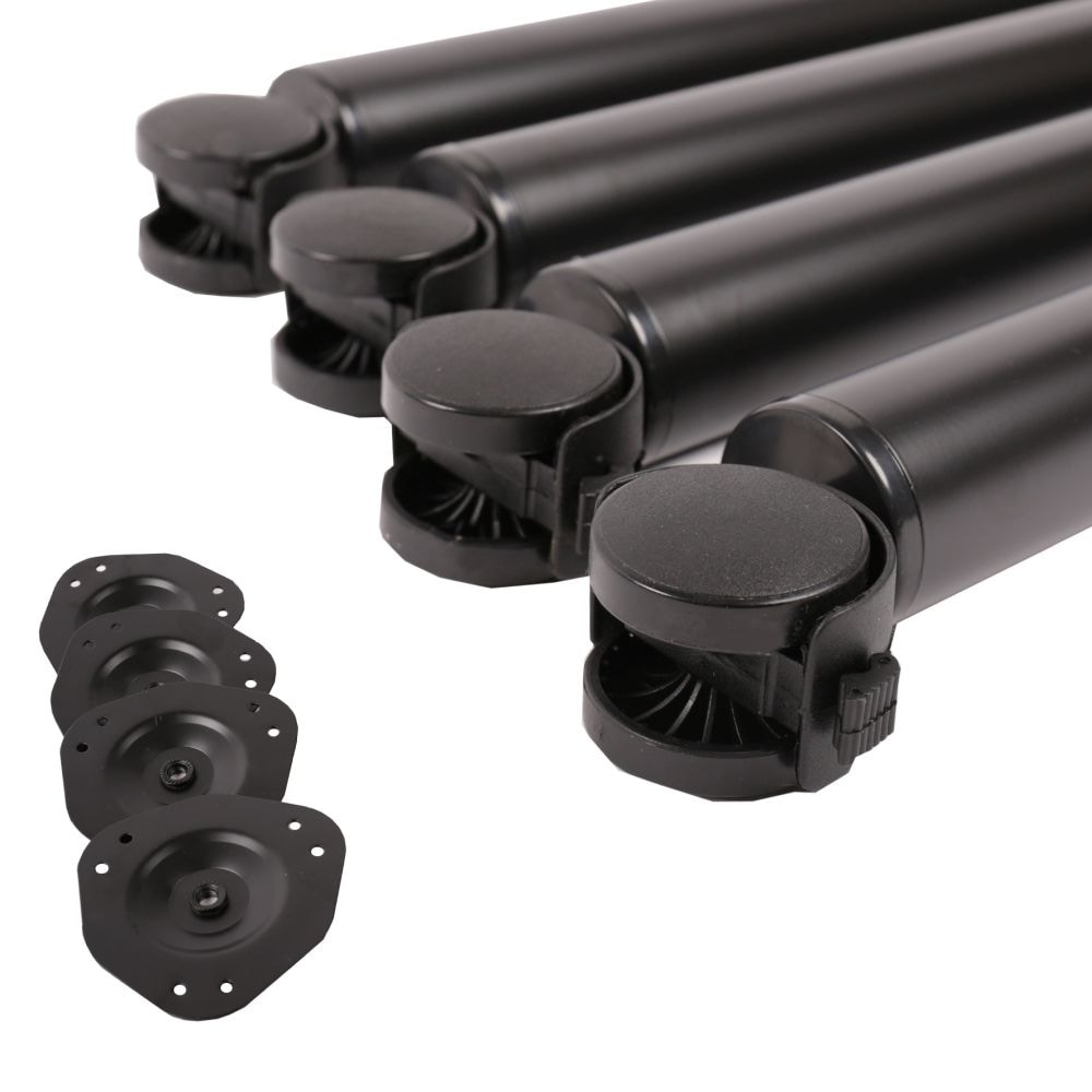 4er Set Tischbeine auf Rollen Tischfuss rollbar 710mm mit Feststellbremse Schwarz