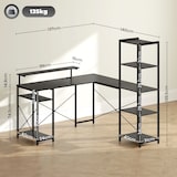 thumbnail of HOMCOM - Eckschreibtisch - 137L x 140B x 139,5H cm - schwarz