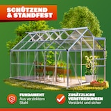 thumbnail of GARDEBRUK® Gewächshaus Aluminium 7,2m² mit Fundament 380x190cm inkl 4 Dachfenster Treibhaus