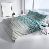 thumbnail of Bettwäsche Baumwolle 200x220 Beige Grün Streifen Renforce weich mit Reißverschluss