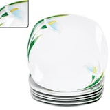 thumbnail of 6x White Calla Speiseteller Porzellan 6 Pers Platte groß floral Essteller Blume