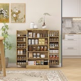 thumbnail of HOMCOM armario de cocina armario despensa cocina con 2 puertas de ratán y 16 estantes alacena moderna con estantes ajustables 60x30x104 cm natural
