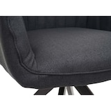 thumbnail of Eetkamerstoel HWC-H73, keukenstoel fauteuil, retro staal stof/textiel ~ donkergrijs