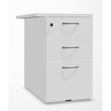 thumbnail of BURONOMIC caisson hauteur bureau 3 tiroirs dont 1 DS P60  avec top L50 P60 Blanc et poignées aluminium
