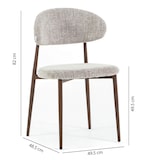 thumbnail of Lot de 2 chaises d’intérieur MOIRA, structure en métal effet bois, assise rembourrée en tissu, élégantes et modernes pour cuisine, bar, restaurants