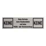 thumbnail of CombiCraft Aluminium Türschild Keine Verkaufsvertreter, Glaubensverkünder etc. 165x45mm mit 3M-Tape