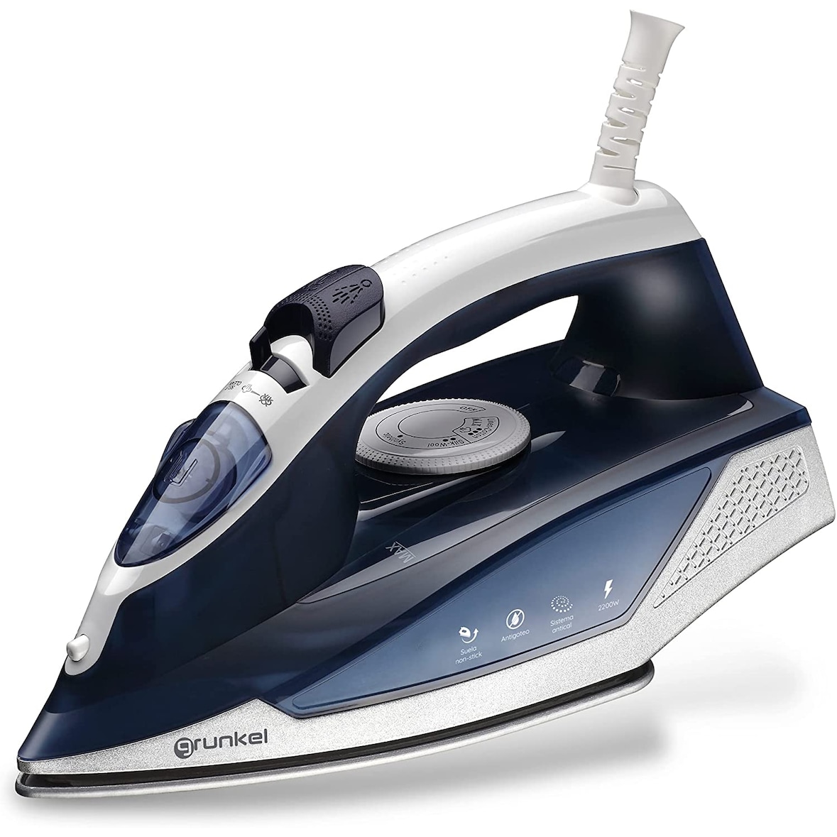 GRUNKEL PL-22NS Bügeleisen 2000 W, antihaftbeschichtete Sohle