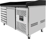 thumbnail of vaiotec Pizzakühltisch / 1-türig & 7 Schubladen "schwarz" inkl. Kühlaufsatz GN1/3, 1510 x 800 mm