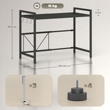 thumbnail of Mikrowellenregal ausziehbar Schwarz 64x32x48 cm mit 3 Haken Metall Küchenregal für Arbeitsplatte, stabiler Organizer mit 40 cm Freiraum