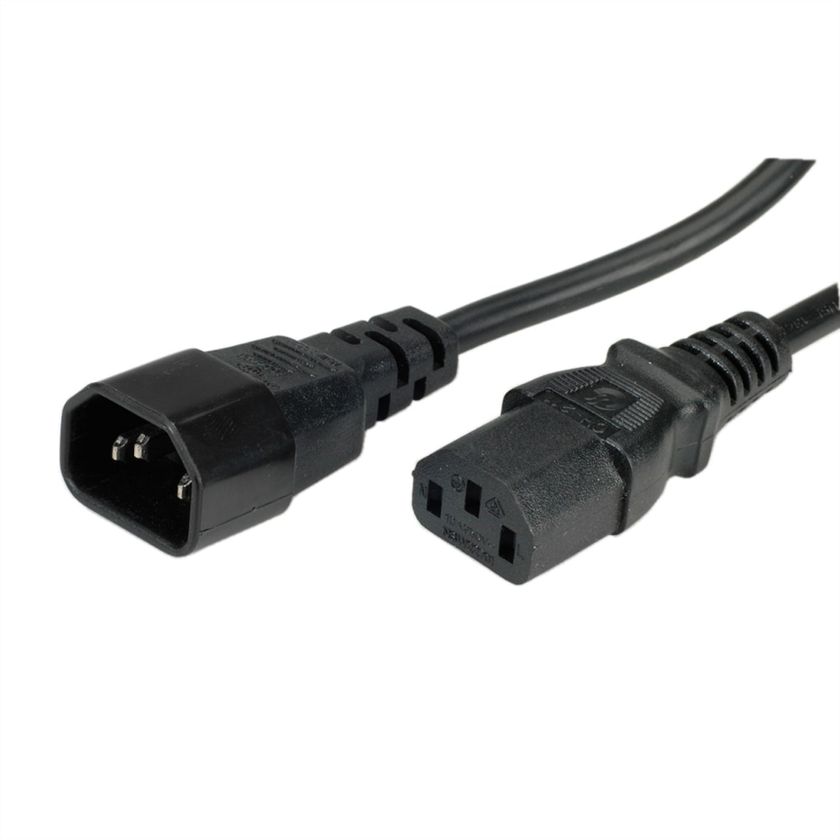 ROLINE Cable alargador de corriente, IEC 320 C14 - C13, negro, 1,8 m