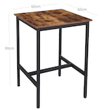 thumbnail of Helloshop26 - Table haute table de bar carrée cadre en acier robuste 60 x 60 x 90 cm montage facile pour cuisine salon style 12_0007677