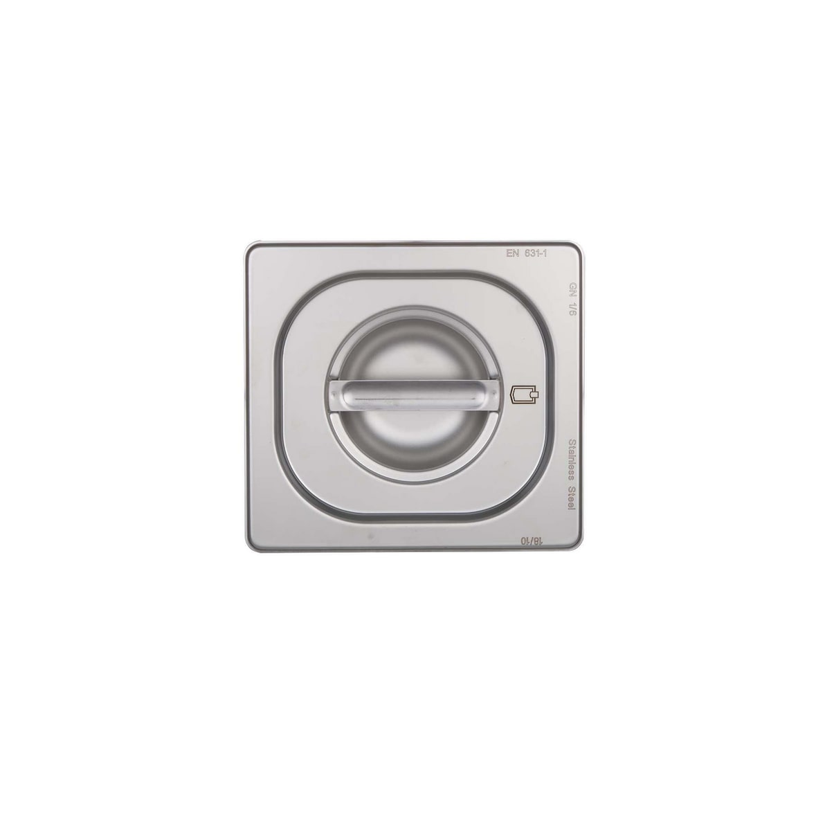 METRO Professional Coperchio GN 1/6, acciaio inox, ideale per alimenti, lavabile in lavastoviglie, con manico, argento, 1 unità