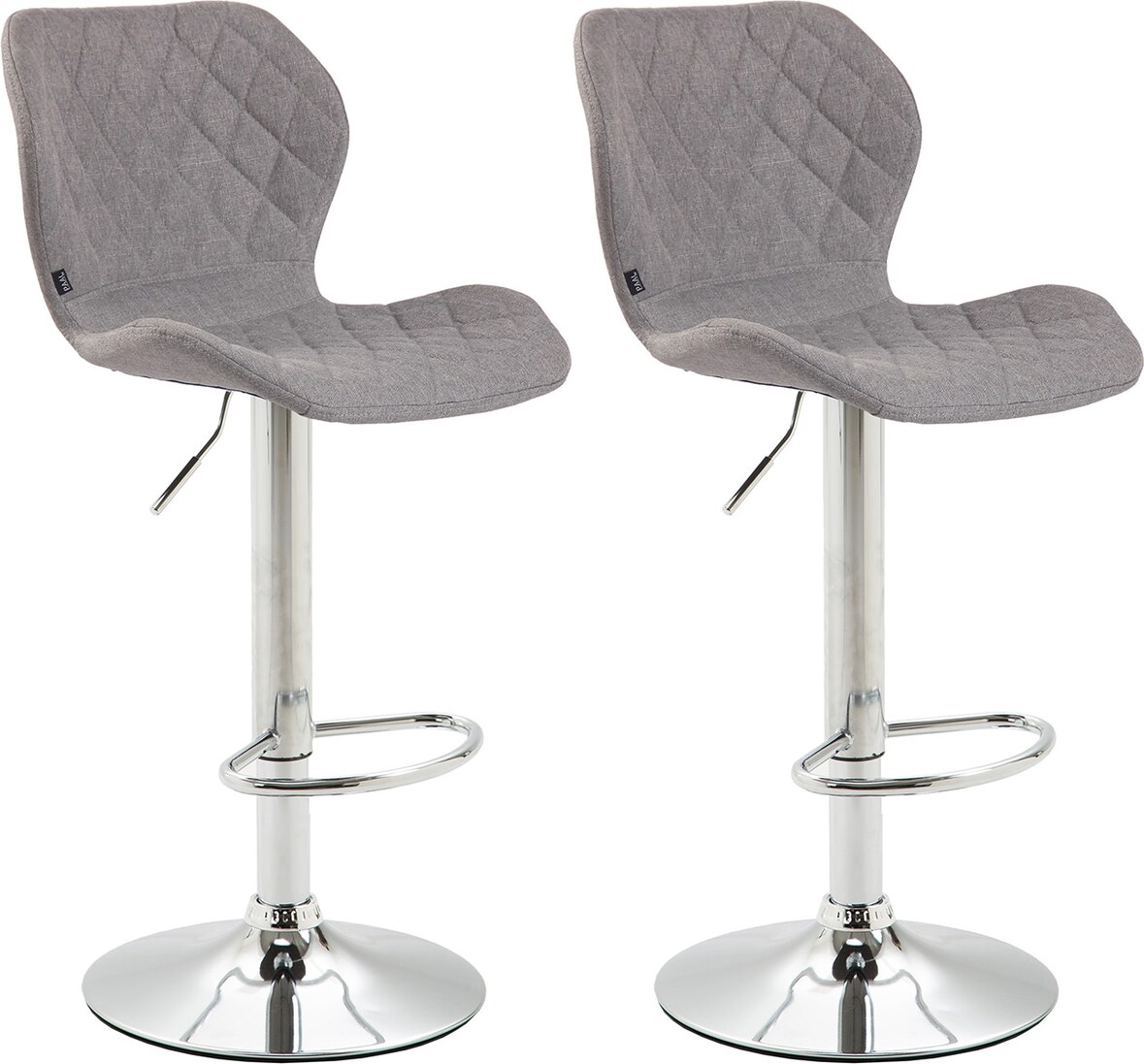 2er Set Barhocker Cork Stoff chrom grau