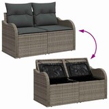 thumbnail of vidaXL Garten-Sofa-Set mit Speicher 9 pcs Grau Poly Rattan