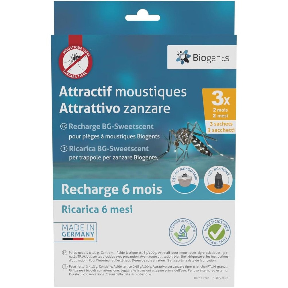 Pack Saison Recharge BG-SWEETSCENT 6 Mois pour BG-Mosquitaire - Anti-Moustiques Efficace - BIOGENTS