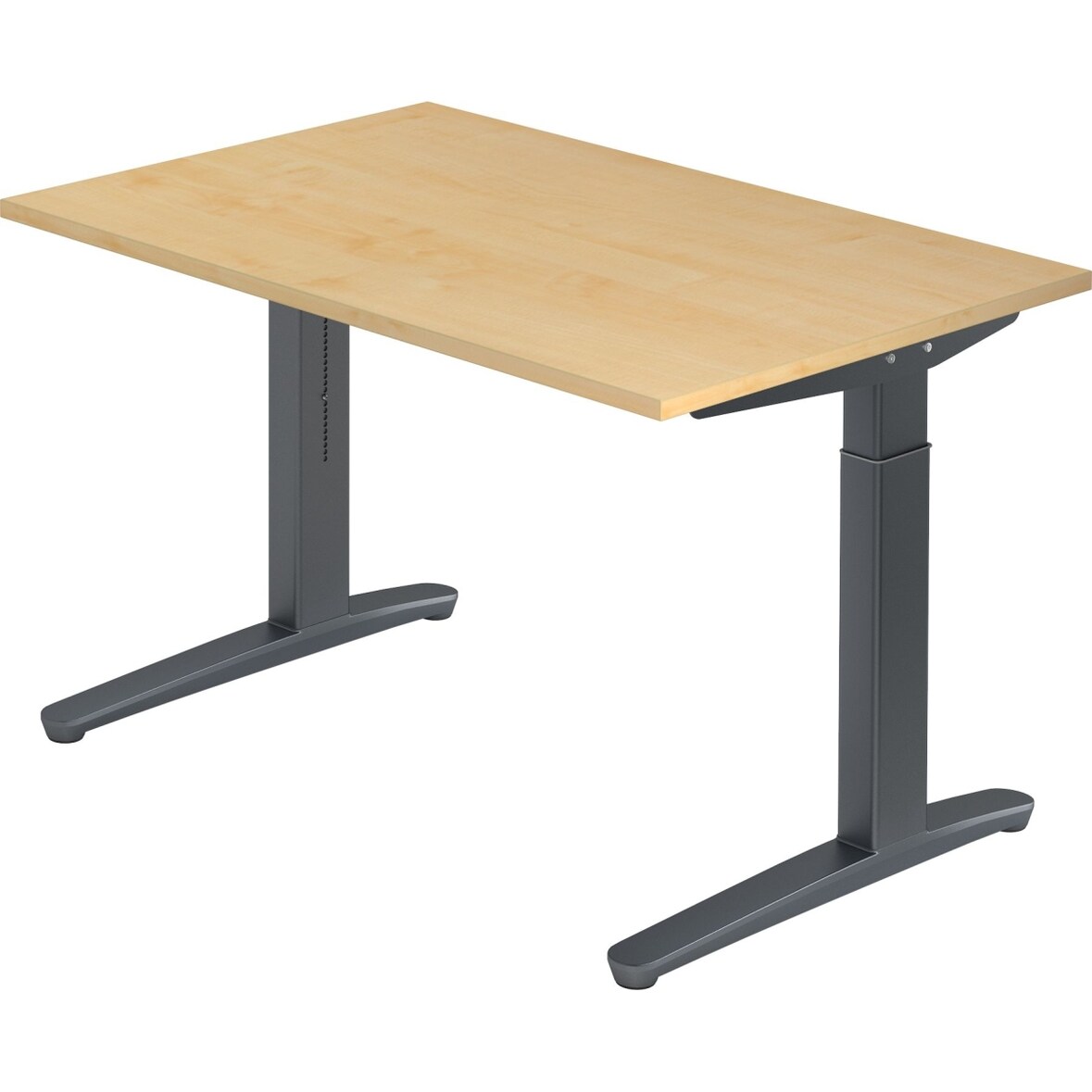 Schreibtisch C-Fuß 120x80cm Ahorn/Graphit