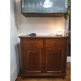 thumbnail of shopinnovativo -Credenza color noce 2 ante 2 cassetti in stile classico in legno massello e mdf 104x43x98 H