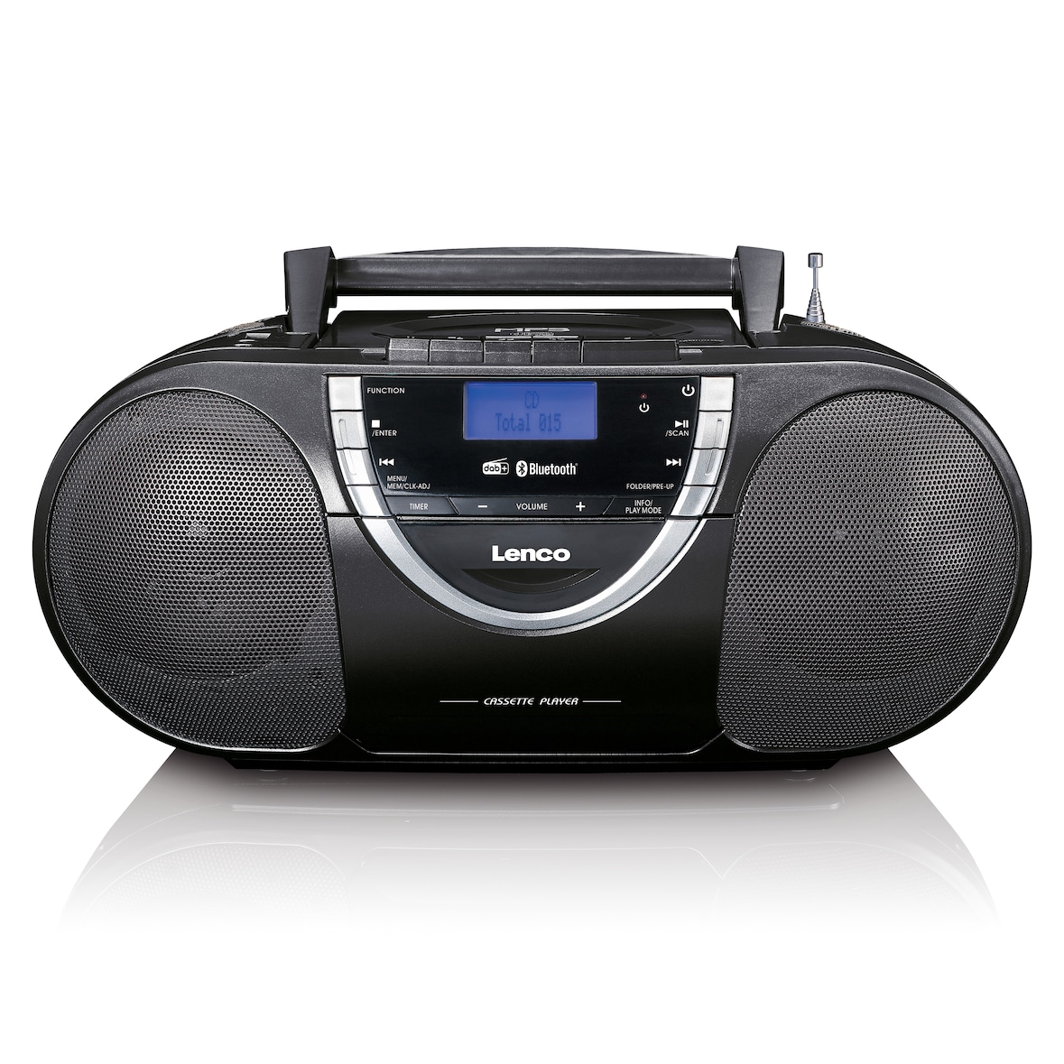 Lenco SCD-6900BK - Tragbarer Radio-CD-Player mit DAB+ und Kassette - Grau
