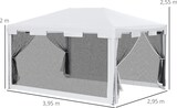 thumbnail of Carpa de jardín 4x3 m cenador de exterior con mosquiteras laterales doble techo y puertas con cremallera para terraza patio playa