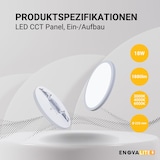 thumbnail of ENOVALITE LED Panel ELED300211 18 W 3000 K, 4000 K, 6000 K einstellbar in warm-, neutral- und kaltweiß (CCT)