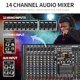 thumbnail of Table De Mixage Audio 14 Canaux Bluetooth Avec Effets DSP Et USB Noir YONIS