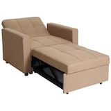 thumbnail of Slaapbank HWC-L90, inklapbare fauteuil slaapbank logeerbed, ligvlak 197x103cm stof/textiel ~ crème-beige